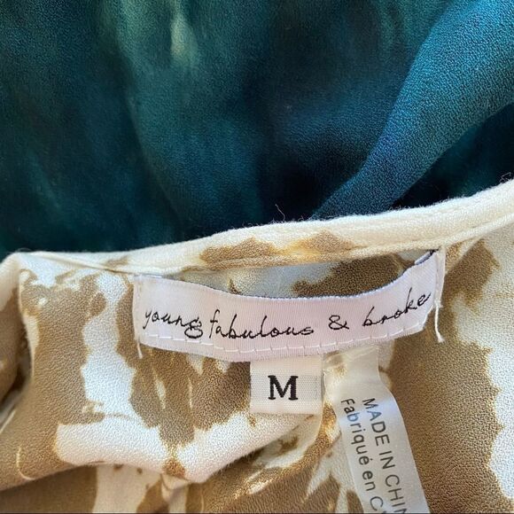 Young Fabulous & Broke Jillian Faux Wrap Asymmetrical Tie Dye MIDI Dress Sz M - Picture 11 of 12